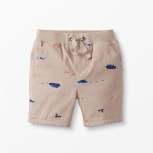 Hanna Andersson Khaki Sand Sailboat Embroidered Shorts 2T Peached Twill